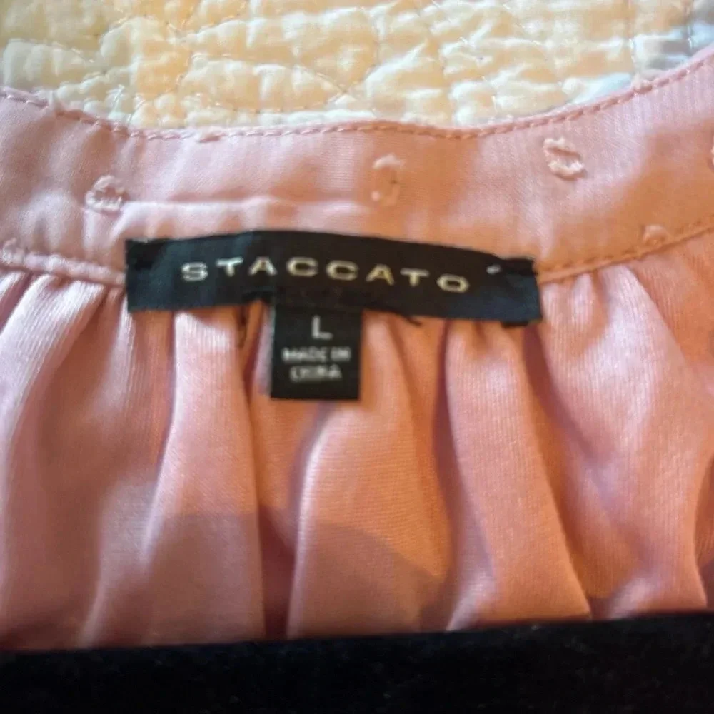 Staccato Pink Gathered Waist Long Sleeve Midi Dress. Size Large. Feminine.Spring - Picture 2 of 8